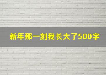 新年那一刻我长大了500字