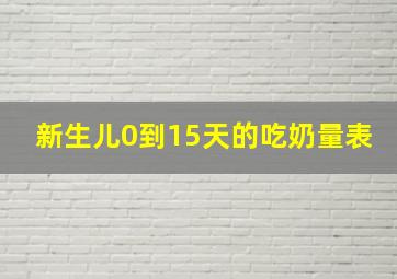 新生儿0到15天的吃奶量表