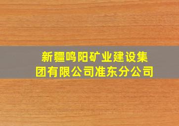 新疆鸣阳矿业建设集团有限公司准东分公司