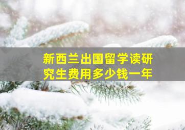 新西兰出国留学读研究生费用多少钱一年