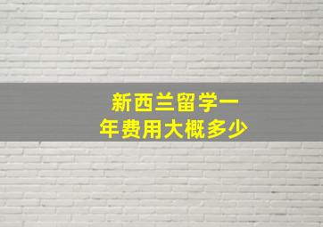 新西兰留学一年费用大概多少