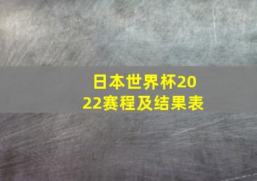 日本世界杯2022赛程及结果表