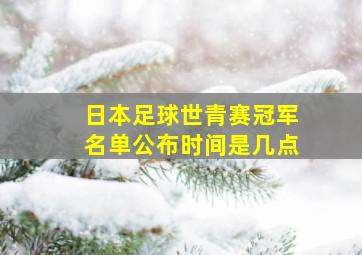 日本足球世青赛冠军名单公布时间是几点