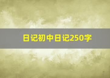 日记初中日记250字