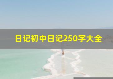 日记初中日记250字大全