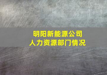 明阳新能源公司人力资源部门情况