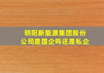 明阳新能源集团股份公司是国企吗还是私企