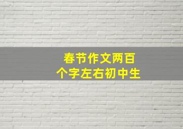 春节作文两百个字左右初中生