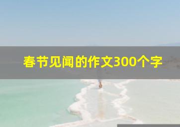 春节见闻的作文300个字