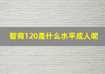 智商120是什么水平成人呢