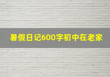 暑假日记600字初中在老家