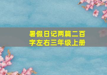 暑假日记两篇二百字左右三年级上册