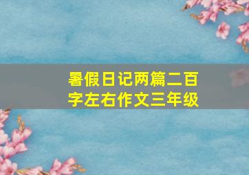 暑假日记两篇二百字左右作文三年级