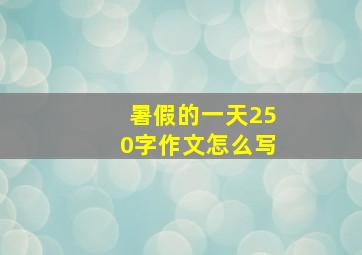 暑假的一天250字作文怎么写