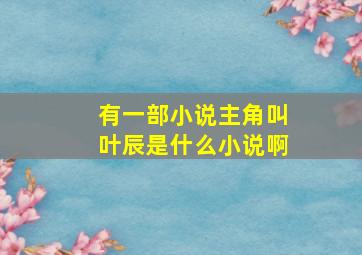 有一部小说主角叫叶辰是什么小说啊