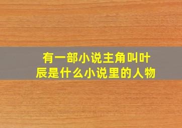 有一部小说主角叫叶辰是什么小说里的人物