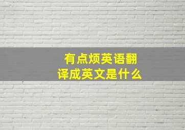 有点烦英语翻译成英文是什么