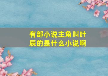 有部小说主角叫叶辰的是什么小说啊