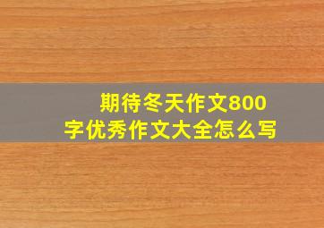 期待冬天作文800字优秀作文大全怎么写