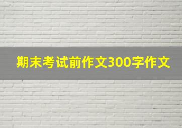 期末考试前作文300字作文