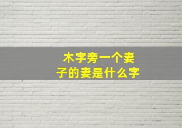 木字旁一个妻子的妻是什么字