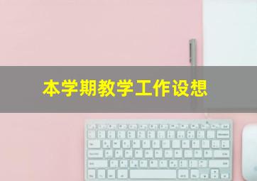 本学期教学工作设想