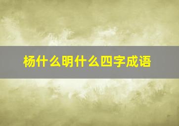 杨什么明什么四字成语