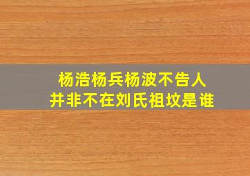 杨浩杨兵杨波不告人并非不在刘氏祖坟是谁