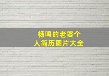 杨鸣的老婆个人简历图片大全