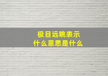 极目远眺表示什么意思是什么