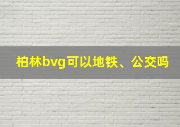 柏林bvg可以地铁、公交吗