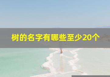 树的名字有哪些至少20个