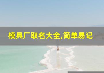 模具厂取名大全,简单易记