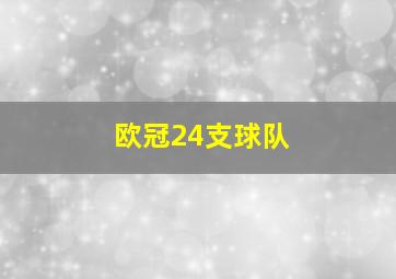 欧冠24支球队