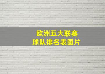 欧洲五大联赛球队排名表图片