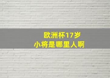 欧洲杯17岁小将是哪里人啊