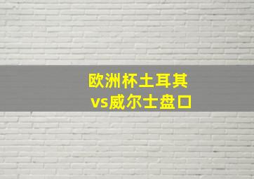 欧洲杯土耳其vs威尔士盘口