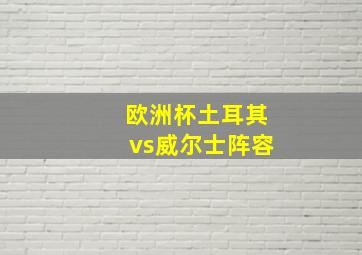 欧洲杯土耳其vs威尔士阵容