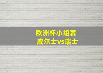 欧洲杯小组赛威尔士vs瑞士