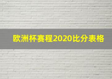 欧洲杯赛程2020比分表格