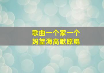 歌曲一个家一个妈望海高歌原唱