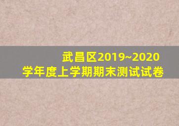 武昌区2019~2020学年度上学期期末测试试卷