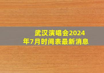 武汉演唱会2024年7月时间表最新消息