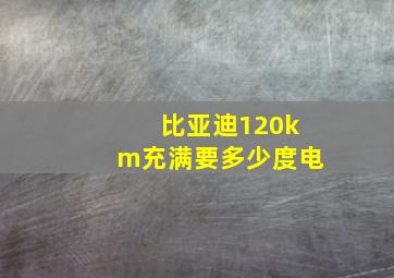 比亚迪120km充满要多少度电