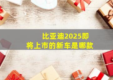 比亚迪2025即将上市的新车是哪款