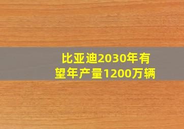 比亚迪2030年有望年产量1200万辆