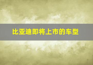 比亚迪即将上市的车型