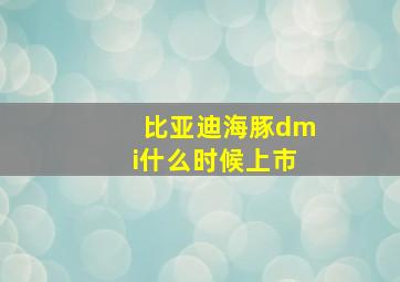 比亚迪海豚dmi什么时候上市