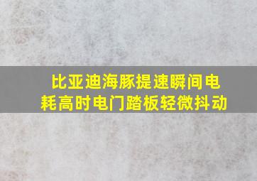 比亚迪海豚提速瞬间电耗高时电门踏板轻微抖动