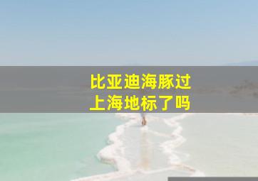 比亚迪海豚过上海地标了吗